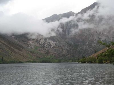 Convict lake in the rain
At Garry's Famous spot......Rain sux when you dont have the right gear!
