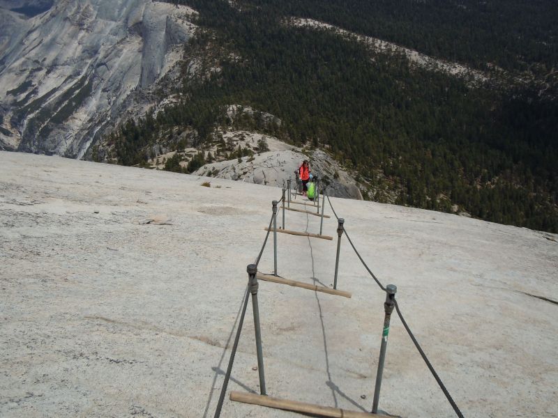 Looking down Half Dome Cables
