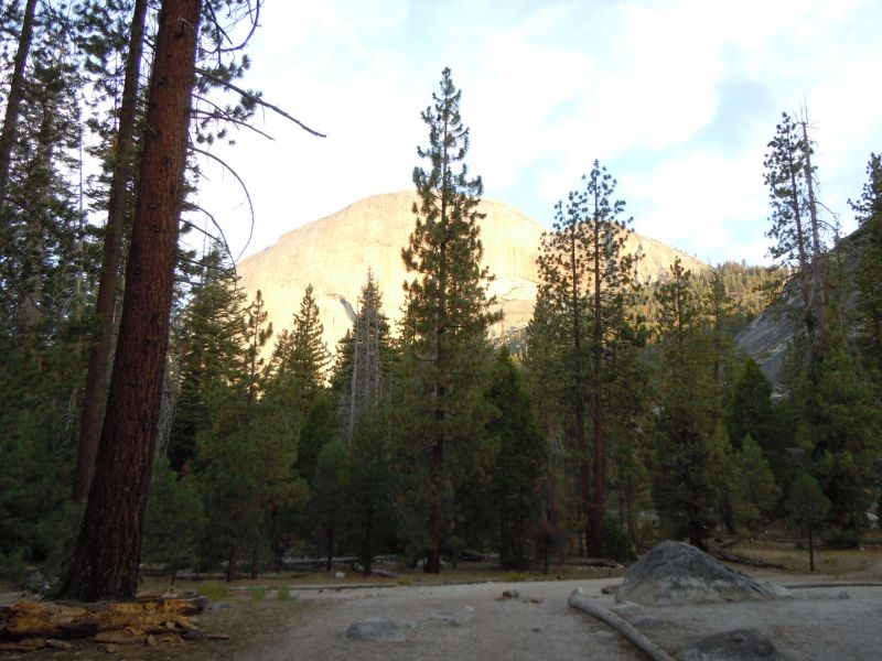 Half dome from Little Yosemite Valley camp
