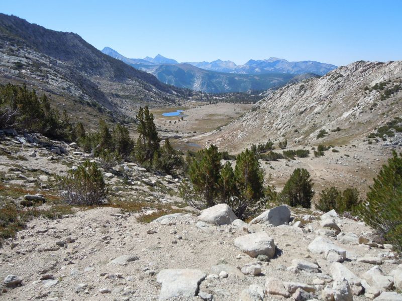 Looking back at chief and papoose lakes (I think)
