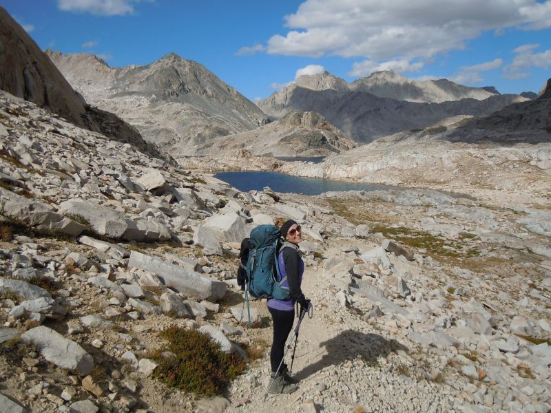 South side of Muir Pass, coming down into Helen Lake (Small lake in background)

