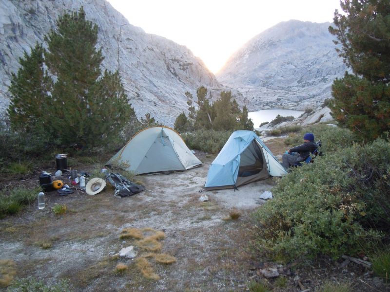 Cozy campsite at palisade lake. Lower palisade was like a tent city!

